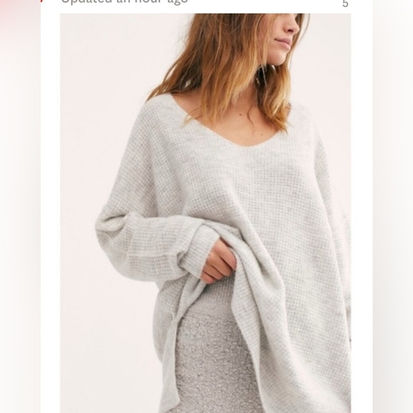 Perfect Free People C.O.M.F.Y. Pullover camel tan waffle V-neck Sweater - Picture 4 of 11